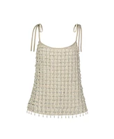 Women's Crystal Embellished Soft Tie Cami Top