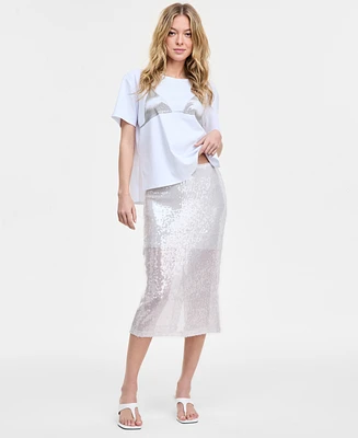 Bar Iii Women's Sequin Midi Skirt, Exclusively at Macy's