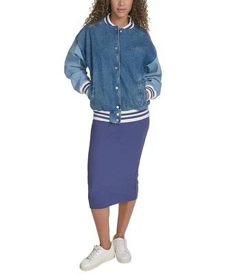 Starter Women's Colorblocked Denim Varsity Jacket