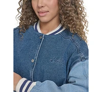 Starter Women's Colorblocked Denim Varsity Jacket