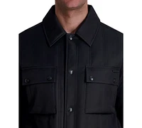 Karl Lagerfeld Men's Channel Quilted Button-Front Field Jacket