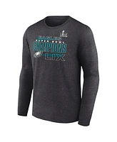 Fanatics Men's Heather Charcoal Philadelphia Eagles Super Bowl Lix Champions Roster Long Sleeve T-Shirt