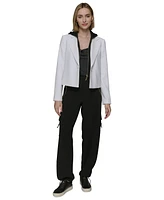 Karl Lagerfeld Paris Women's Notched-Collar Hoodie Blazer