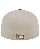 New Era Men's Natural/Hunter Green Florida Marlins Cooperstown Collection Lifestyle Tree Bark Fill 59FIFTY Fitted Hat