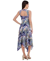 Vince Camuto Women's Printed High-Low-Hem Dress