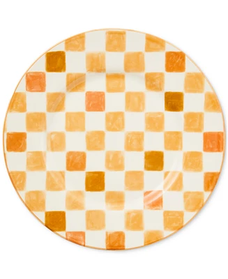 Mackenzie-Childs Honey Check Dinner Plate