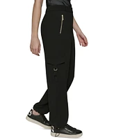 Karl Lagerfeld Paris Women's Adjustable Bungee-Hem Cargo Pants