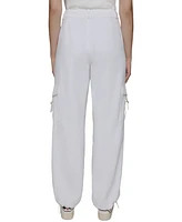 Karl Lagerfeld Paris Women's Adjustable Bungee-Hem Cargo Pants