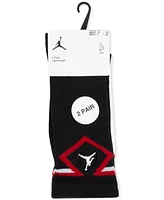 Jordan Big Kids Diamond Logo High Crew Socks, Set of 2