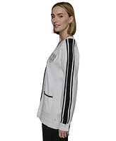Karl Lagerfeld Paris Women's Varsity Patch Cardigan