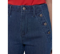 Karl Lagerfeld Paris Women's Nautical Sparkle-Button Jeans