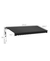Outsunny 15' x 10' Electric Retractable Awning, All Aluminum Frame