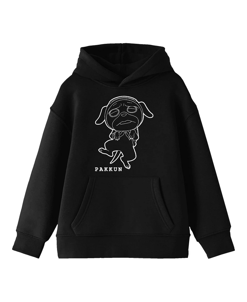 Naruto Classic Pakkun Youth Black Hooded Sweatshirt-xl