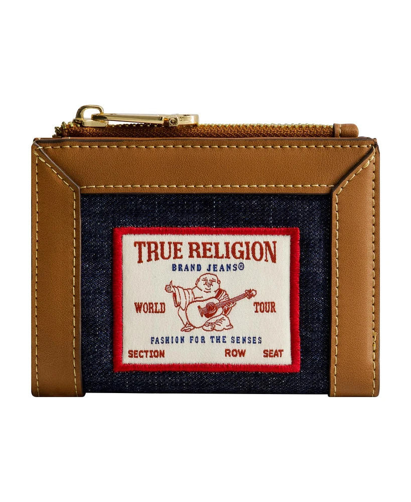 True Religion Buddha Patch Small Denim Wallet