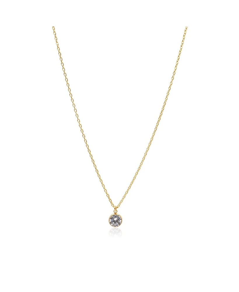Non-Tarnishing 14k Gold Filled Chain with 6mm Cubic Zirconia Necklace