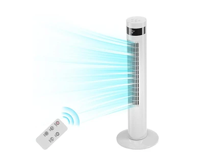Kismile Tower Fan Portable Electric Oscillating Fan Quiet Cooling Remote Control Standing Bladeless Floor Fans 3 Speeds Wind Modes Timer Bedroom Offic