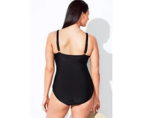 Swimsuits for All Plus V-Neck One Piece Swimsuit