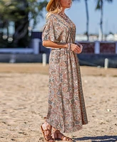 Women's Soulful Serenity Paisley Cover-Up Maxi Beach Dress