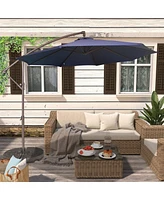 Mondawe 11ft Cantilever/Offset Hanging Patio Umbrella with Easy Tilt and Crank 360° Rotate