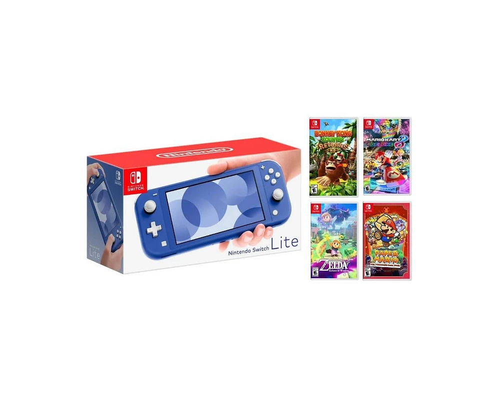 Nintendo Switch Lite Kids Bundle With Donkey Kong, Zelda, Mario Kart