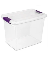 Sterilite 27 Qt ClearView Latch Storage Stackable Bin with Latching Lid, 6 Pack