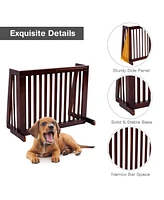 Folding Adjustable Free Standing 3 Panel Wood Fence
