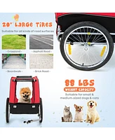 Dog Bike Trailer Foldable Pet Cart with 3 Entrances for Travel