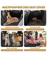 Dog Car Seat Cover Protector for Back Seat with Mesh Windows