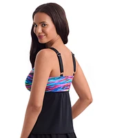 ShapeSolver Sport by Mimi Flamingo Twist Bra Tankini Swim Top