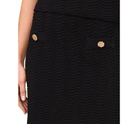 CeCe Women's Flare Scalloped Wavy-Knit Mini Skirt