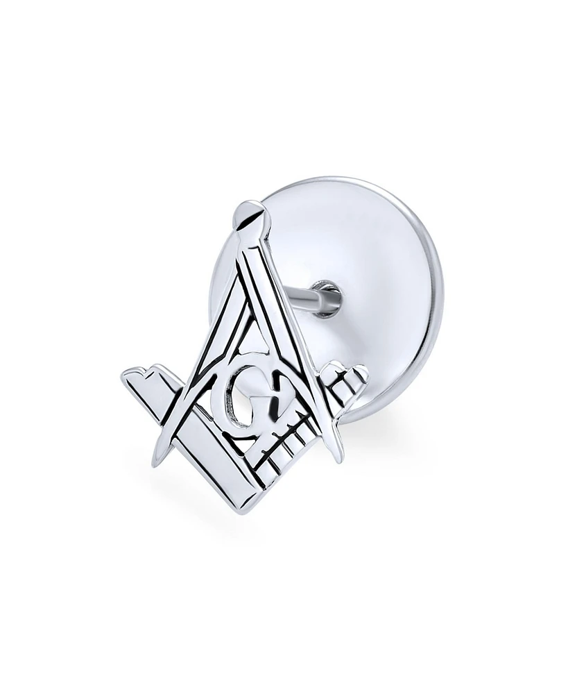 Bling Jewelry Freemasons Masonic Compass Brooche Pin for Men in Sterling Silver