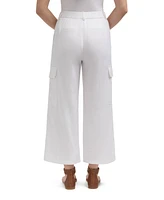 Ellen Tracy Women's Linen Cargo Wide Leg Pant