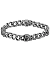 Hugo Boss Men's Double B Absolute Galvanic Blackening Stainless Steel Chain Bracelet