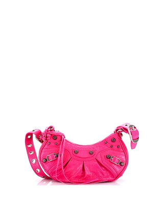 Pre-Owned Balenciaga Xs Le Cagole Giant Studs Shoulder Bag Leather