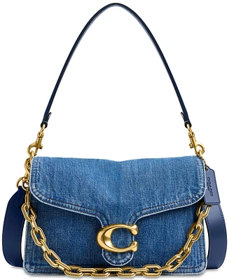 Coach Chain Tabby Small Denim Shoulder Bag