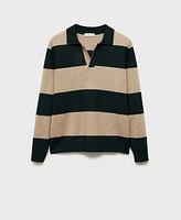 Mango Men's Slim-Fit Striped Polo Sweater