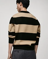 Mango Men's Slim-Fit Striped Polo Sweater