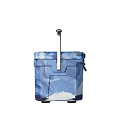 Camp-zero 20 | 21 Qt. Premium Cooler with 4 Molded-In Cup Holders and Folding Aluminum Comfort Grip Handle | Blue Swirl