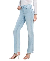 Flying Monkey Women's High Rise Distressed Hem Bootcut Jeans