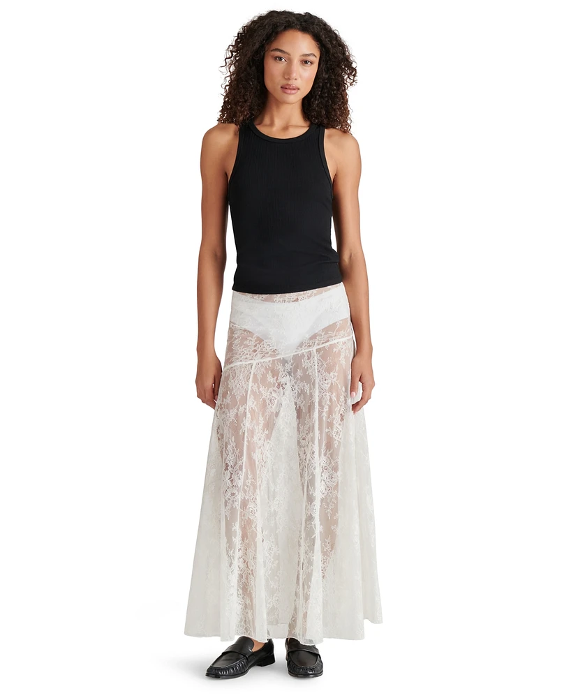Steve Madden Women's Veera Sheer Lace Maxi Skirt