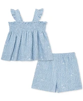 Little Me Baby Girls Seaside Tunic & Shorts, 2 Piece Set