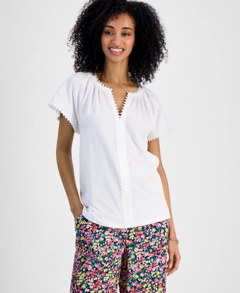 Tommy Hilfiger Women's Bubble-Trim Top