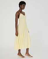 French Connection Women's Raya Butter Yellow Chiffon Ruffle-Neck Dress