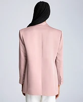 Kenneth Cole Women's Satin-Twill One-Button Notch-Collar Jacket