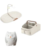 Skip Hop Moonlight Melodies Owl Nightlight Soother Nursery Style Light Up Diaper Caddy Nursery Style Wipe Clean Changing Pad