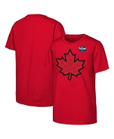 Outerstuff Big Boys and Girls Red Canada 2025 4 Nations Face-Off Secondary Logo T-Shirt