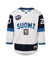 Outerstuff Big Boys and Girls Sebastian Aho White Finland 2025 4 Nations Face-Off Premier Player Jersey