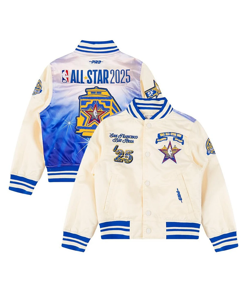 Pro Standard Big Boys and Girls Cream 2025 Nba All-Star Game Satin Full-Snap Jacket