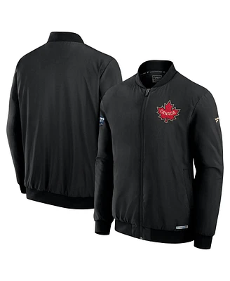 Fanatics Men's Black Canada 2025 4 Nations Face-Off Authentic Pro Full-Zip Bomber Jacket