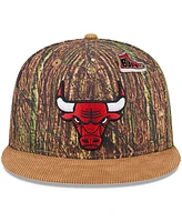 New Era Men's Camo Chicago Bulls Victory Grove Forest Sneaker Pin 9FIFTY Snapback Hat